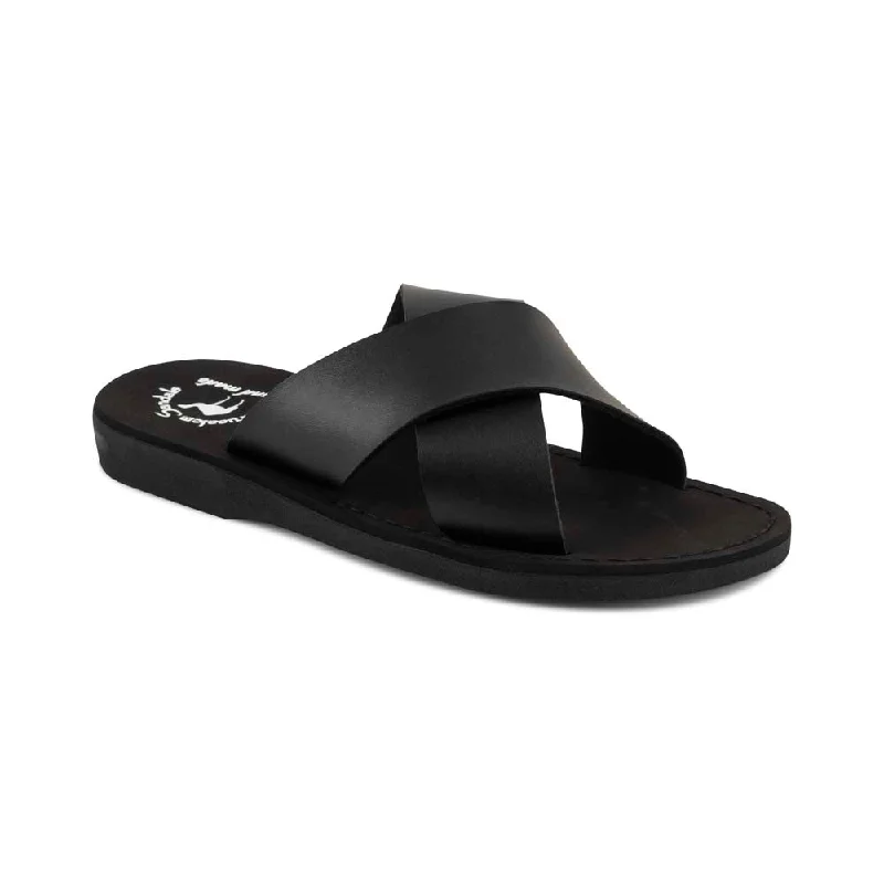 Men's sandals with a rubber sole for tractionElan Vegan - Leather Alternative Sandal | Black Men's sandals with a rubber sole for tractionElan Vegan - Leather Alternative Sandal | Black