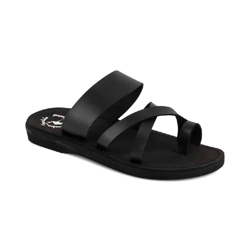 Men's sandals with a perforated leather upper for ventilationThe Good Shepherd Vegan - Leather Alternative Sandal | Black Men's sandals with a perforated leather upper for ventilationThe Good Shepherd Vegan - Leather Alternative Sandal | Black