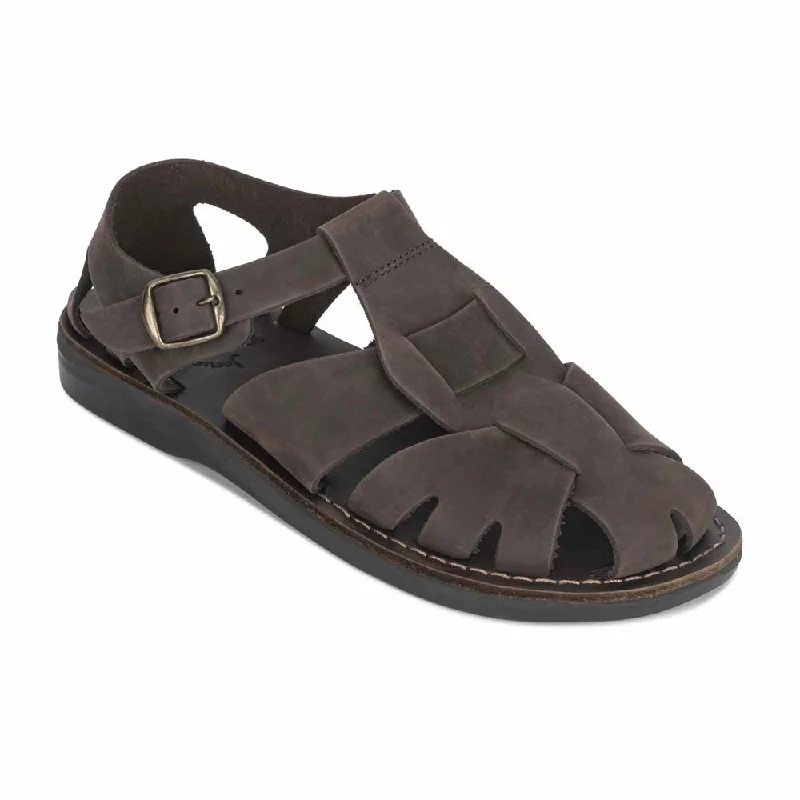 Flip - flop style men's sandals for beach wearFinn - Leather Nomad Sandal | Brown Nubuck