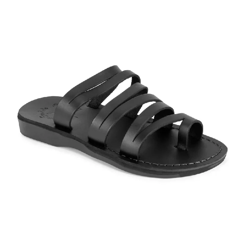 Flip - flop style men's sandals for beach wearZoey - Leather Cross Strap Sandal | Black Flip - flop style men's sandals for beach wearZoey - Leather Cross Strap Sandal | Black