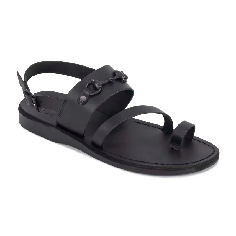 Flip - flop style men's sandals for beach wearEliphaz - Leather Buckle Sandal | Black Flip - flop style men's sandals for beach wearEliphaz - Leather Buckle Sandal | Black