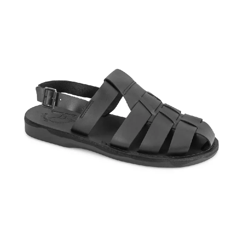 Men's sandals with a buckle closureMichael - Closed Toe Leather Fisherman Sandal | Black Men's sandals with a buckle closureMichael - Closed Toe Leather Fisherman Sandal | Black