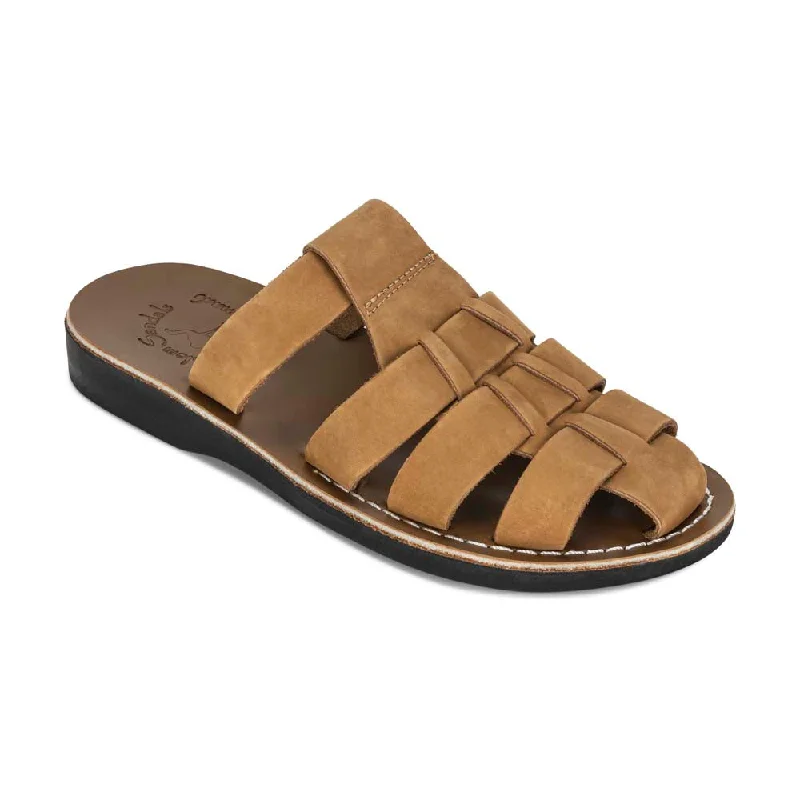Men's sandals with a pointed toe for a stylish lookMichael Slide - Leather Pacific Slide Sandal | Tan Nubuck Men's sandals with a pointed toe for a stylish lookMichael Slide - Leather Pacific Slide Sandal | Tan Nubuck