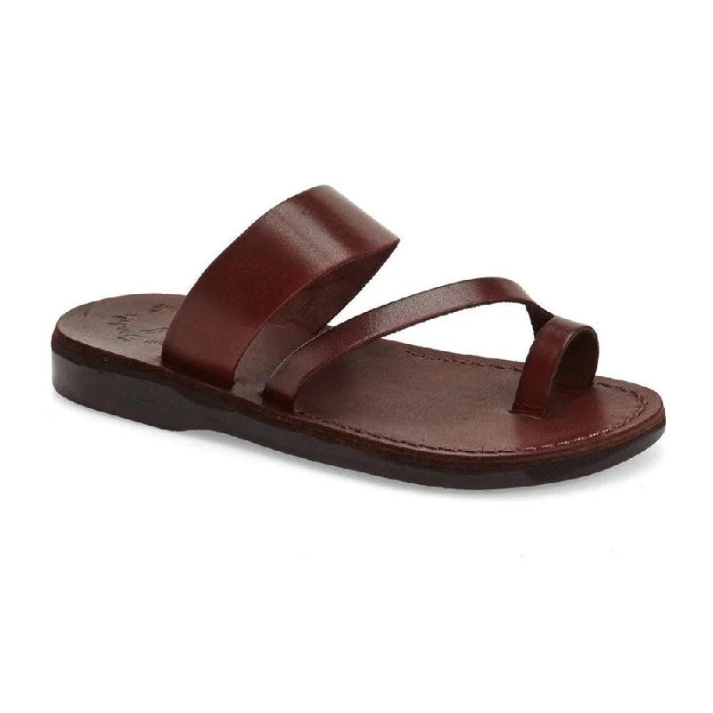 Men's sandals with a padded heelZohar - Leather Toe Ring Sandal | Brown