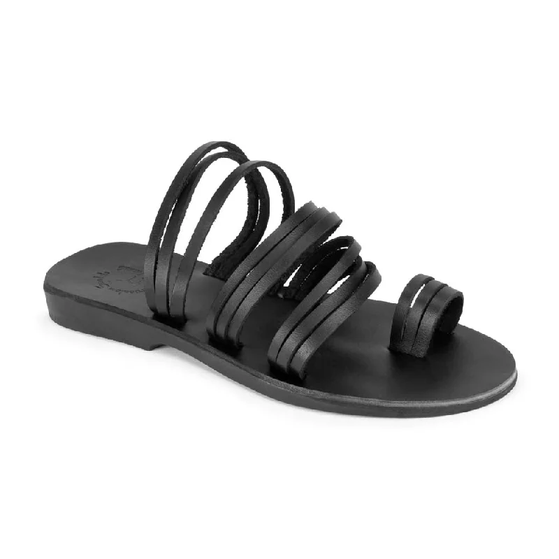 Men's sandals with a wide strap for supportLayla - Leather Thin Strap Sandal | Black Men's sandals with a wide strap for supportLayla - Leather Thin Strap Sandal | Black
