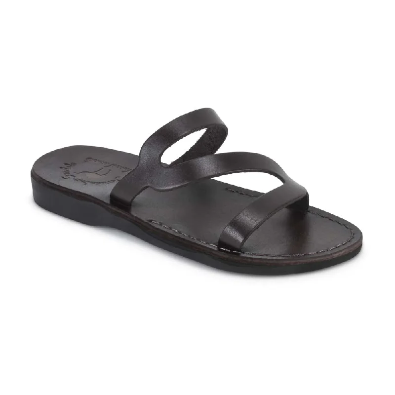 Men's sandals in a neutral color like black or brownNatalie - Leather Slide On Sandal | Brown Men's sandals in a neutral color like black or brownNatalie - Leather Slide On Sandal | Brown