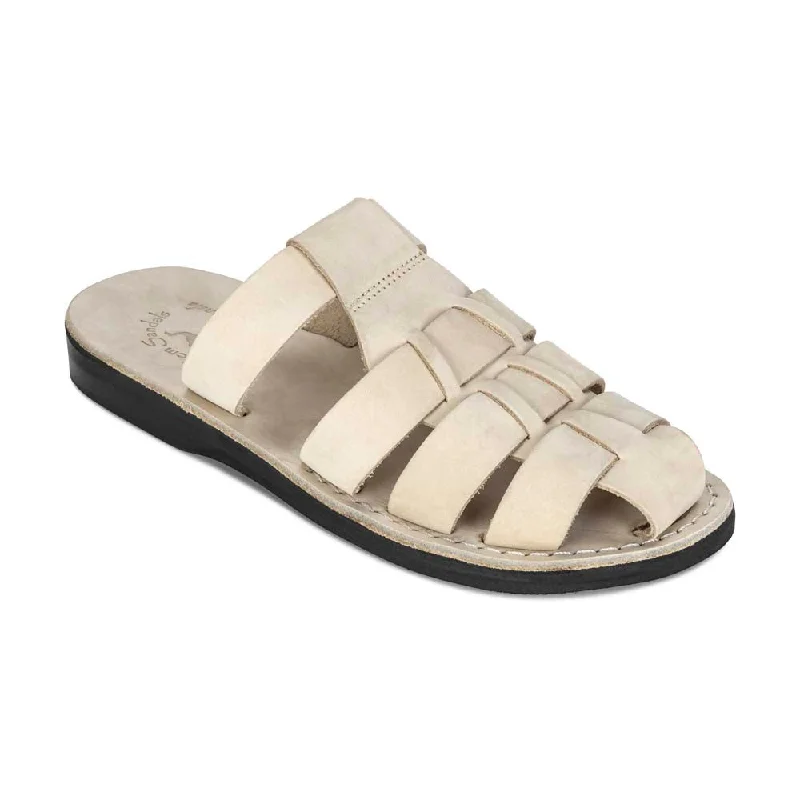 Men's sandals with a toe post designMichael Slide - Leather Pacific Slide Sandal | White Nubuck Men's sandals with a toe post designMichael Slide - Leather Pacific Slide Sandal | White Nubuck