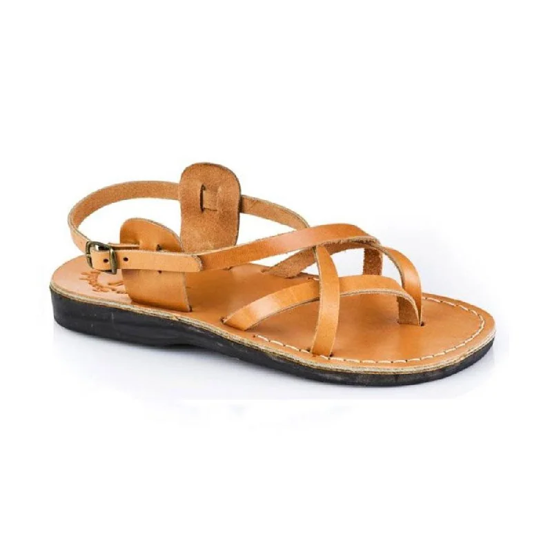 Men's sandals with a padded heelTamar Buckle - Leather Flip Flop Sandal | Tan