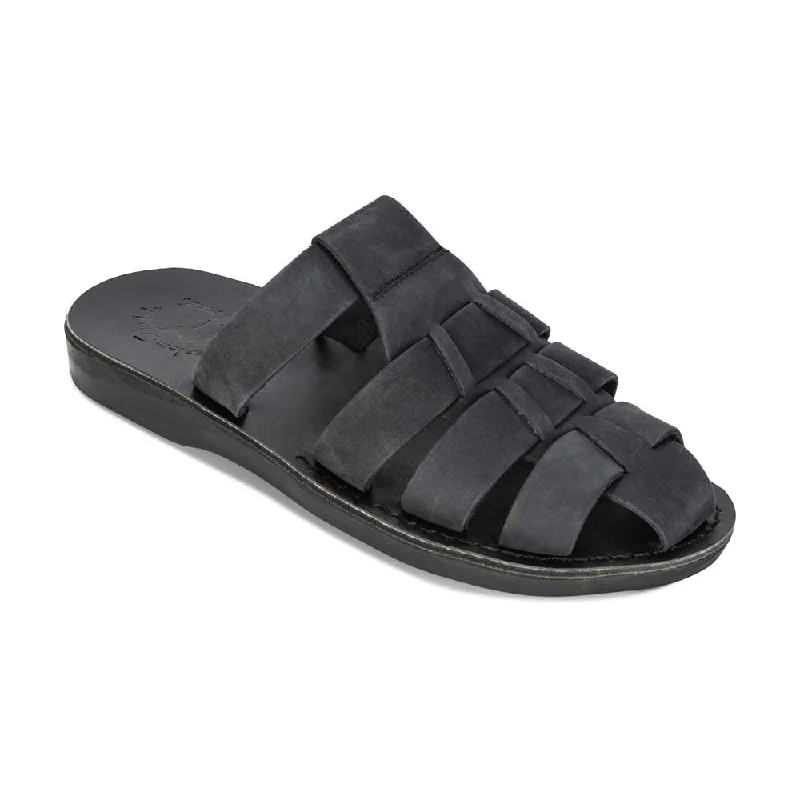 Men's leather sandals with an adjustable strapMichael Slide - Leather Pacific Slide Sandal | Black Nubuck Men's leather sandals with an adjustable strapMichael Slide - Leather Pacific Slide Sandal | Black Nubuck
