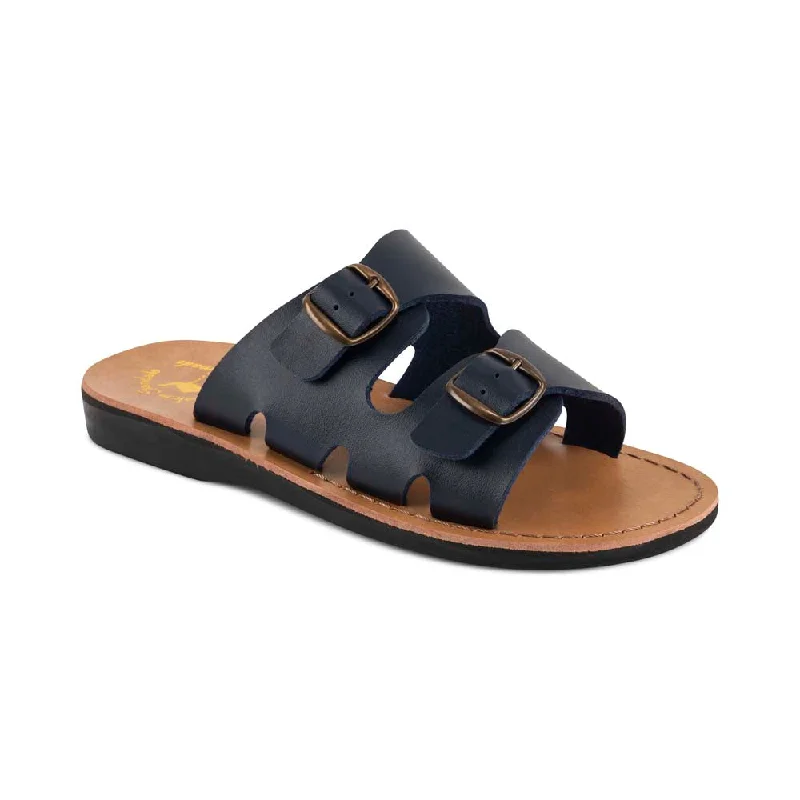 Men's sandals with a stretchy strap for a better fitBarnabas Vegan - Leather Alternative Sandal | Blue Men's sandals with a stretchy strap for a better fitBarnabas Vegan - Leather Alternative Sandal | Blue