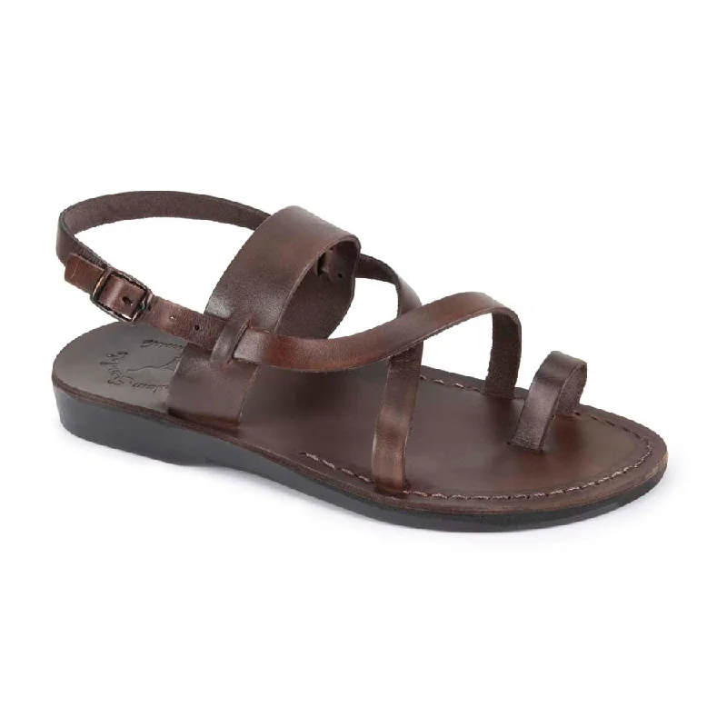 Men's sandals with a decorative buckle or charmBethany - Leather Cross Strap Sandal | Brown Men's sandals with a decorative buckle or charmBethany - Leather Cross Strap Sandal | Brown