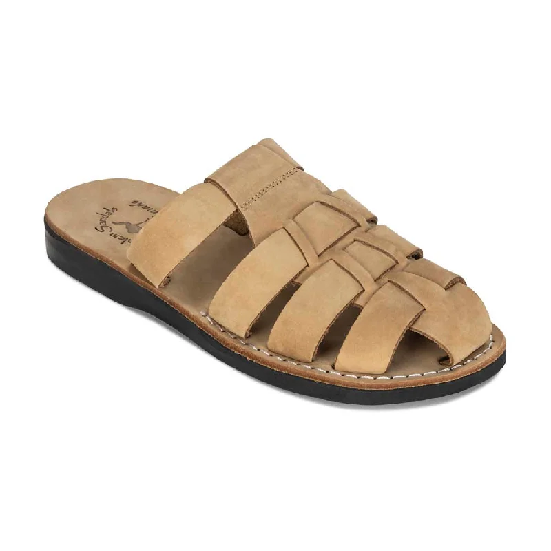 Men's sandals with a contrast stitching detailMichael Slide - Leather Pacific Slide Sandal | Yellow Nubuck Men's sandals with a contrast stitching detailMichael Slide - Leather Pacific Slide Sandal | Yellow Nubuck