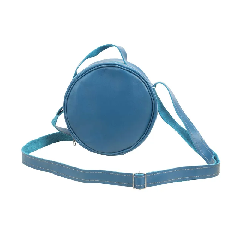 Men's sandals with a cushioned footbedRound Leather Bag | Blue
