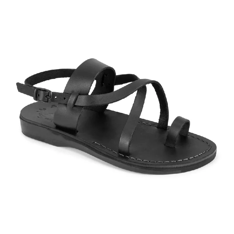 Men's sandals with a pointed toe for a stylish lookBethany - Leather Cross Strap Sandal | Black Men's sandals with a pointed toe for a stylish lookBethany - Leather Cross Strap Sandal | Black