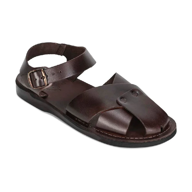 Men's leather sandals with an adjustable strapKai - Leather Shielded Sandal | Brown