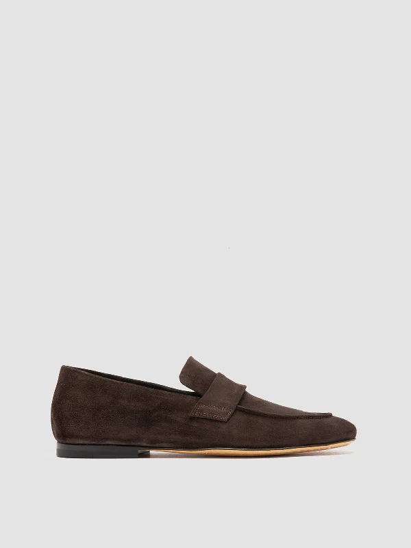 Men's loafers with a stretchy side panel for a better fitAIRTO 001 - Brown Suede Loafers