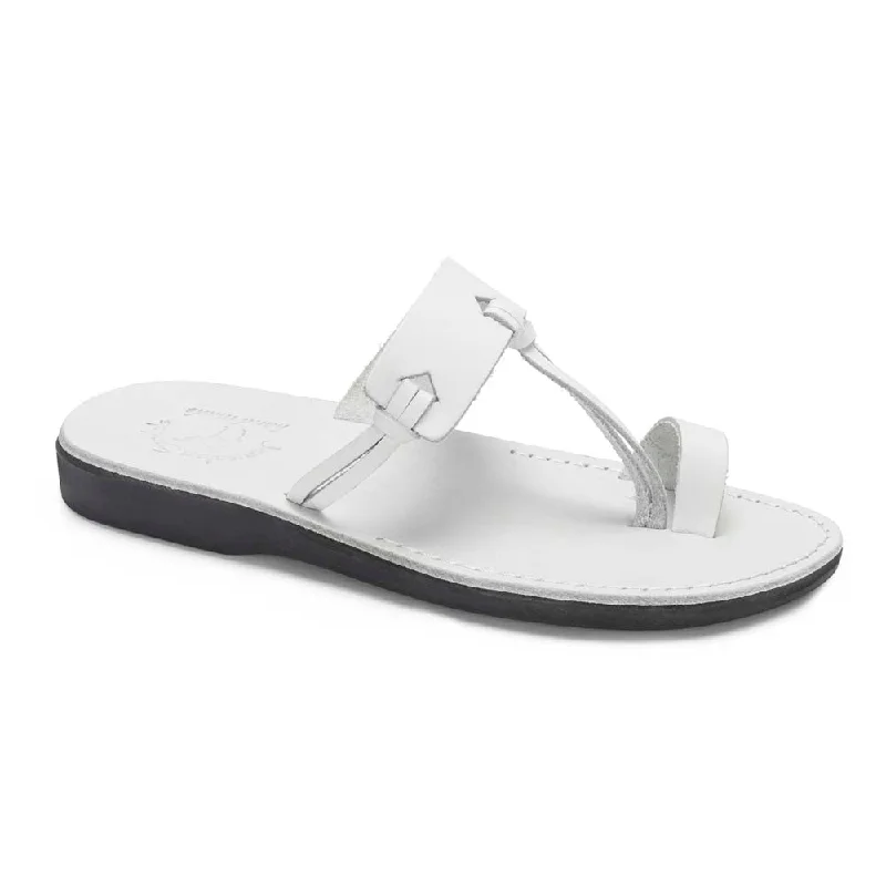 Men's sandals with a contrast stitching detailDavid - Leather Open Toe Sandal | White Men's sandals with a contrast stitching detailDavid - Leather Open Toe Sandal | White