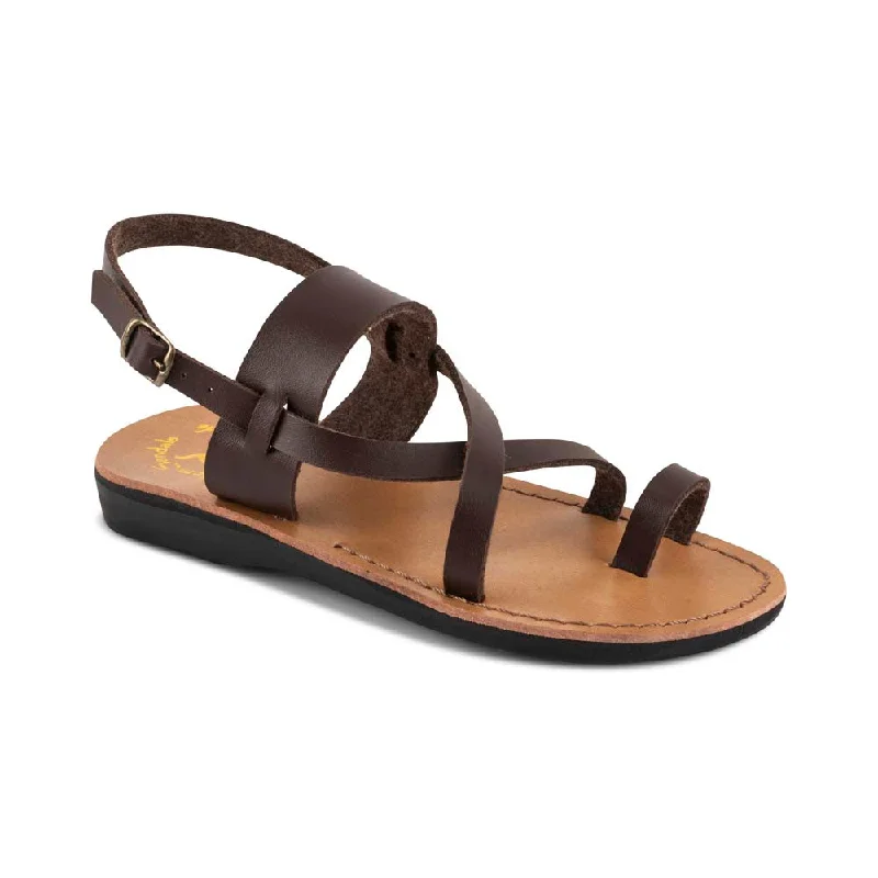 Men's sandals with a stretchy strap for a better fitBethany Vegan - Leather Alternative Sandal | Brown Men's sandals with a stretchy strap for a better fitBethany Vegan - Leather Alternative Sandal | Brown