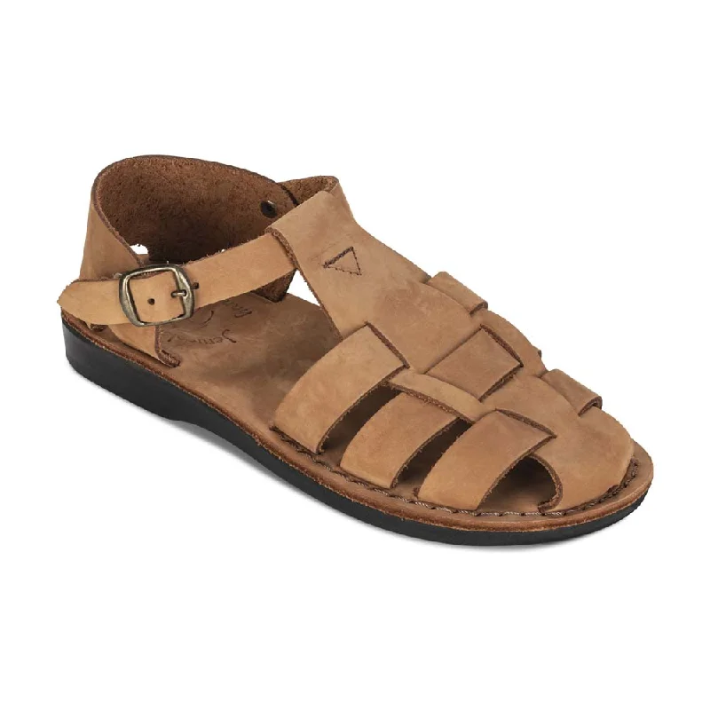 Men's sandals with a rubber sole for tractionDaniel - Leather Fisherman Sport Sandal | Camel Brown Nubuck Men's sandals with a rubber sole for tractionDaniel - Leather Fisherman Sport Sandal | Camel Brown Nubuck