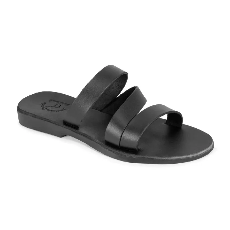 Waterproof men's sandals for water activitiesMila - Leather Triple Strap Sandal | Black Waterproof men's sandals for water activitiesMila - Leather Triple Strap Sandal | Black