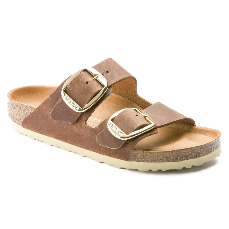 Men's sandals with a perforated leather upper for ventilation Men's sandals with a perforated leather upper for ventilation Arizona Big Buckle Oiled Leather