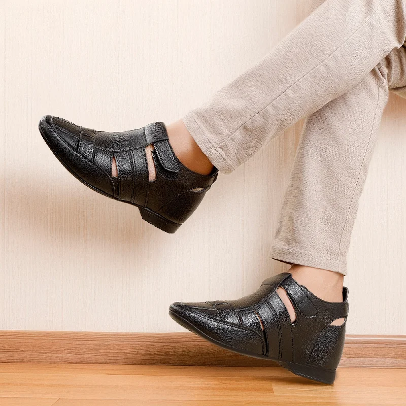 Men's sandals with a padded heel Men's sandals with a padded heel BXXY 3 Inch (7.6 cm) Hidden Height Increasing Casual Roman Sandals for Men