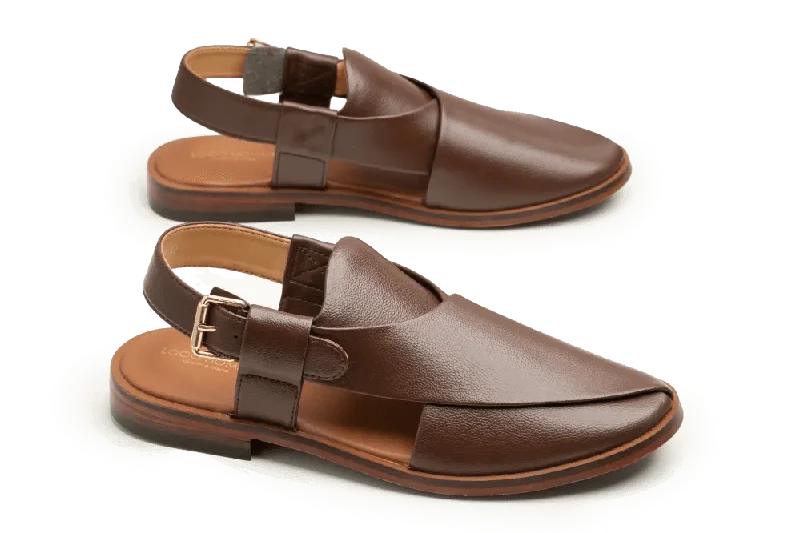Men's sandals with a perforated leather upper for ventilation Men's sandals with a perforated leather upper for ventilation LOGO 7745 BRM