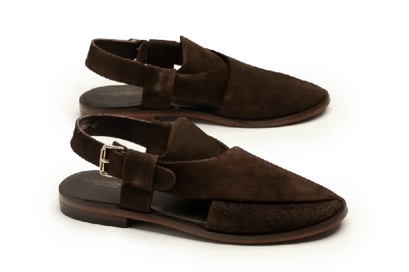 Men's leather sandals with an adjustable strap Men's leather sandals with an adjustable strap LOGO 7767 BRS