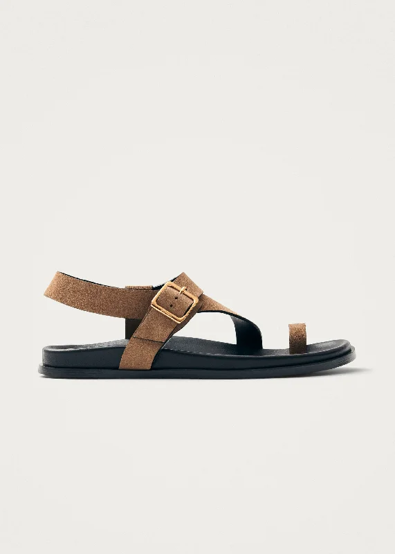 Men's sandals with a stretchy strap for a better fit Men's sandals with a stretchy strap for a better fit Siren Suede Tan Leather Sandals