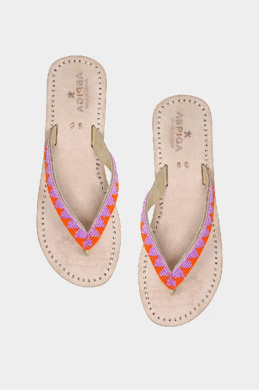Men's sandals with a toe post design Men's sandals with a toe post design Ziggy Sandals | Orange/Pink