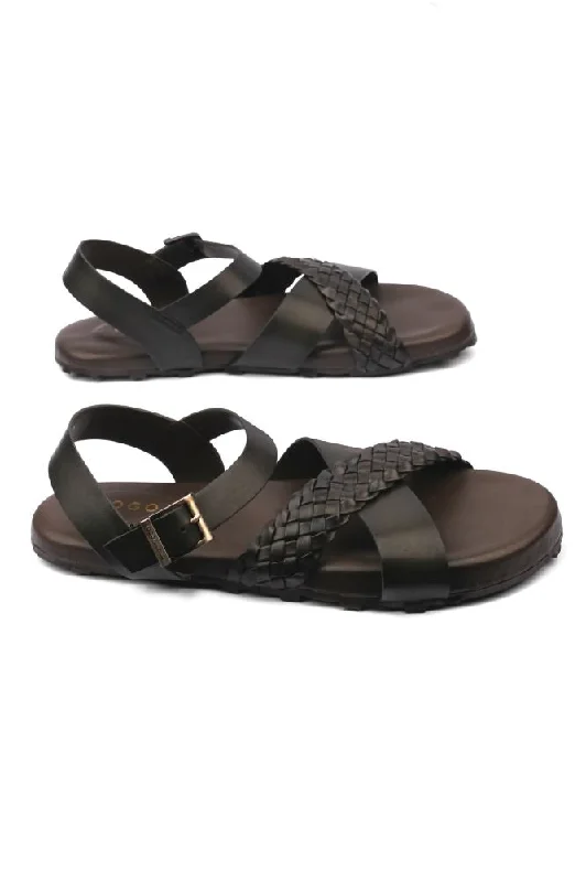 Men's sandals with a contrast stitching detail Men's sandals with a contrast stitching detail LOGO 7642 GRA