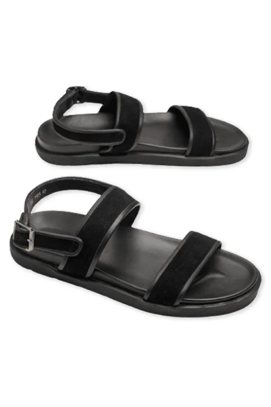 Men's sandals with a wide strap for support Men's sandals with a wide strap for support LOGO 7593 BKS