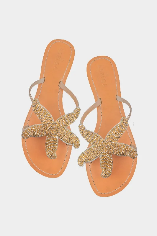 Waterproof men's sandals for water activities Waterproof men's sandals for water activities Starfish Leather Sandals | Gold