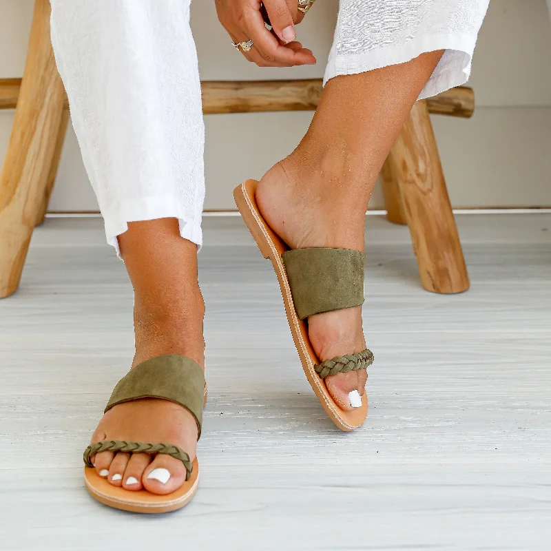 Men's sandals with a shock - absorbing insole Men's sandals with a shock - absorbing insole Iris Khaki Sandals 42