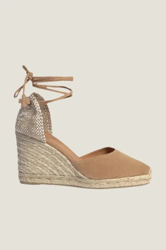 Men's sandals with a rubber sole for traction Men's sandals with a rubber sole for traction Carina Canvas Wedge Espadrilles | Sand Suede