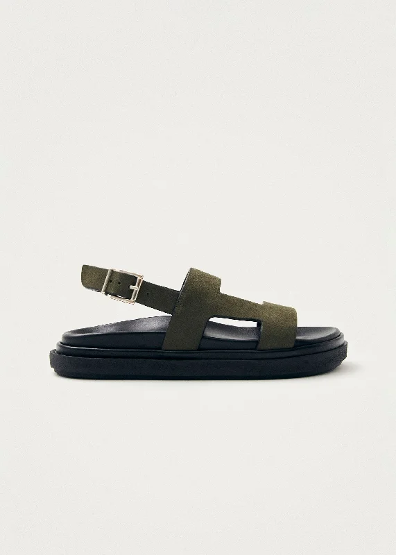 Men's sandals with a padded heel Men's sandals with a padded heel Lorelei Suede Khaki Leather Sandals Men's sandals with a padded heel Men's sandals with a padded heel Lorelei Suede Khaki Leather Sandals