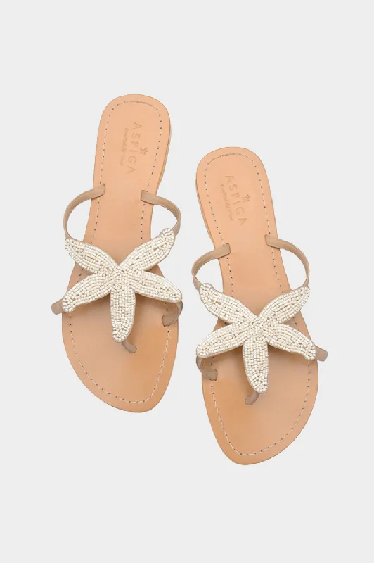 Men's sandals with a padded heel Men's sandals with a padded heel Starfish Leather Sandals | White