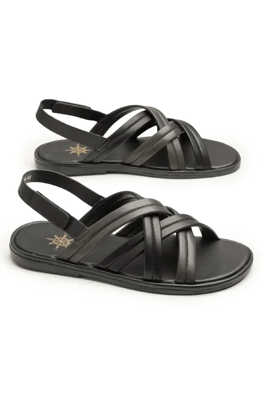 Men's sandals with a wide strap for support Men's sandals with a wide strap for support LOGO 7619 BKA