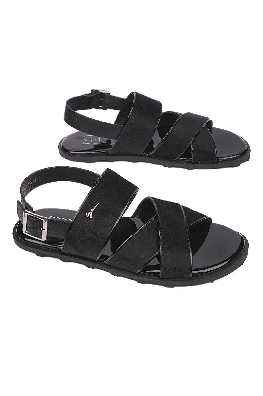 Men's sandals with a rubber sole for traction Men's sandals with a rubber sole for traction LOGO 7644 BKV