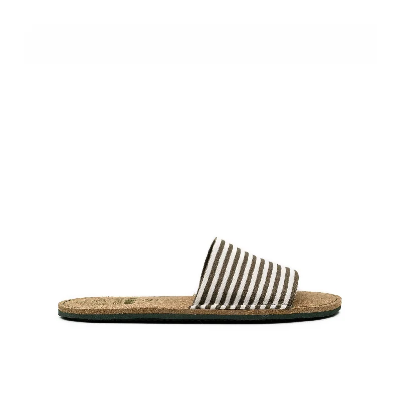 Men's sandals with a contrast stitching detail Men's sandals with a contrast stitching detail Vegan sandal white-khaki GAN014