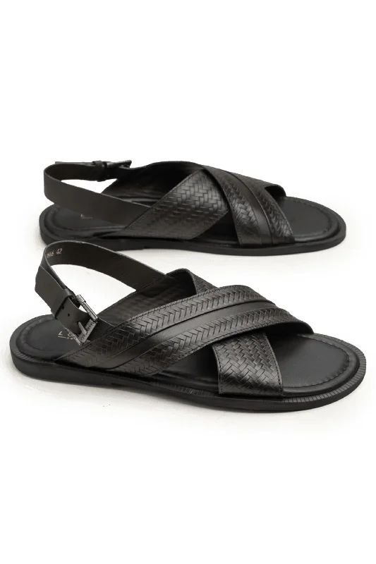 Men's sandals with a contrast stitching detail Men's sandals with a contrast stitching detail LOGO 7616 GRA