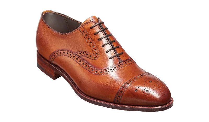 Men's Oxford shoes with a shock - absorbing insole and a leather lining Lerwick - Antique Rosewood Calf