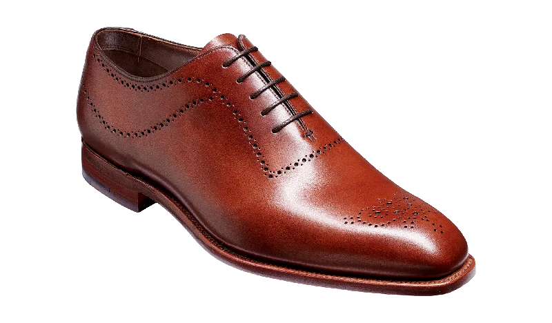 Men's Oxfords with a low - heeled design and a square toe Plymouth - Chestnut Calf
