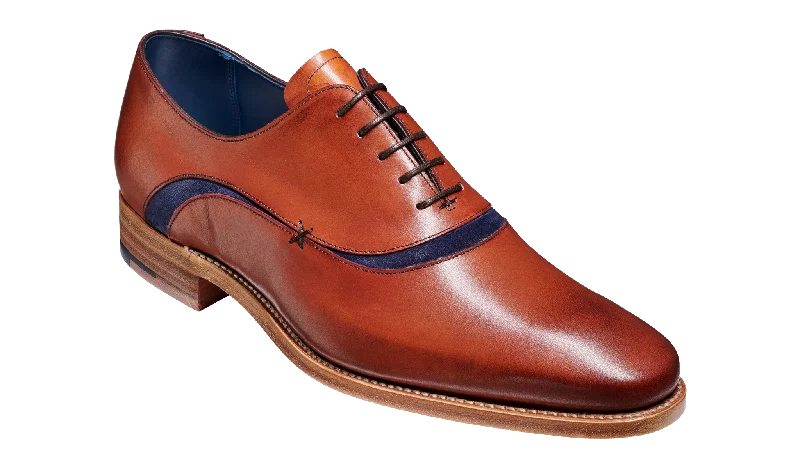Men's Oxford shoes with a polished leather finish Emerson - Antique Rosewood Navy Suede