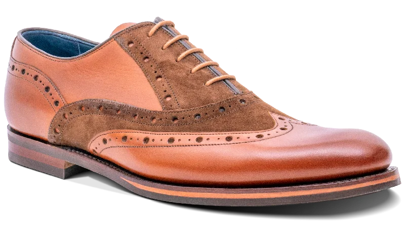 Men's Oxford shoes with a polished leather finish Abingdon - Chestnut Calf/Polo Suede