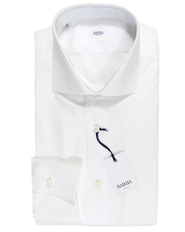 Barba Dress Shirt White 46 - 18 1/2 Modern Fit