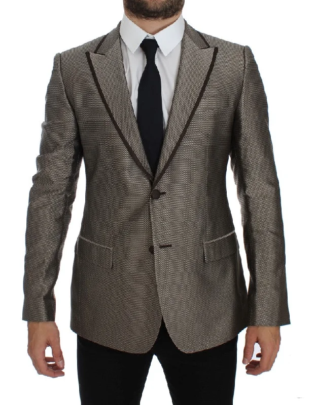 Dolce & Gabbana Elegant  Silk Two-Button Slim Men's Blazer