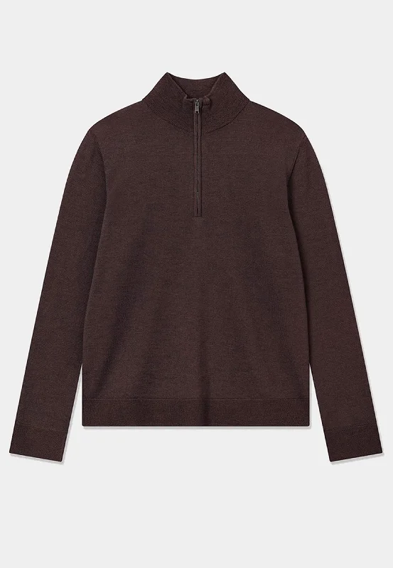 Wood Wood Pelle half zip jumper Taupe