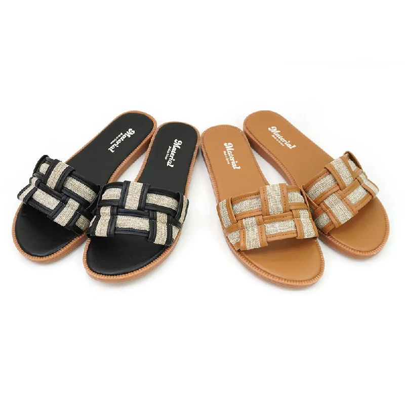 Men's sandals with a padded heelER1233 編織帶平底拖鞋