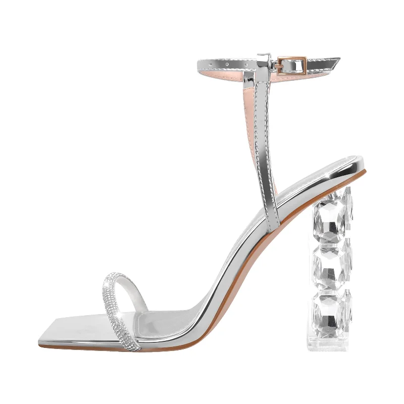 Men's sandals in a neutral color like black or brownRhinestone Buckle Strap Plexiglass Heels Sandals Men's sandals in a neutral color like black or brownRhinestone Buckle Strap Plexiglass Heels Sandals